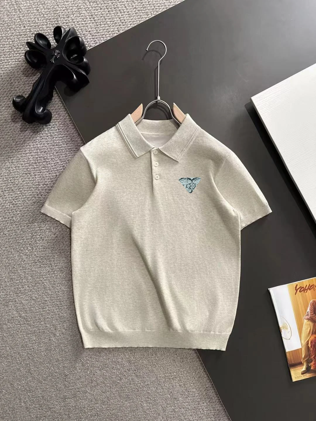 Logo-Embroidered Silk-Blend Knit Polo Shirt D21013574