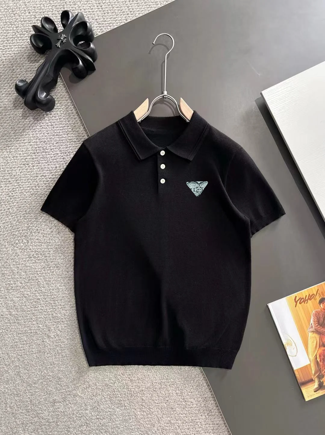Logo-Embroidered Silk-Blend Knit Polo Shirt D21013572