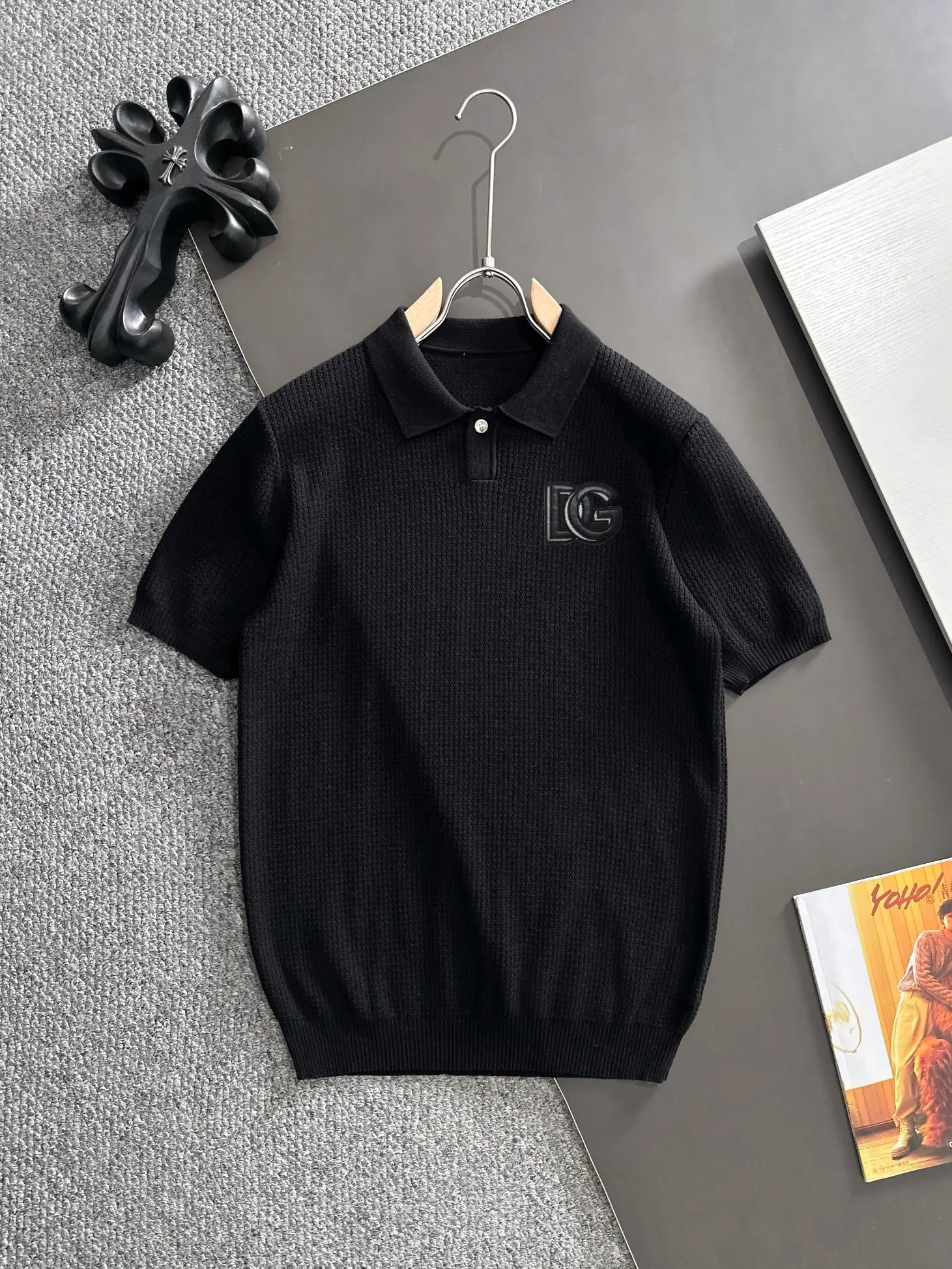 Waffle-Knit Cotton-Blend Polo Shirt D21013599