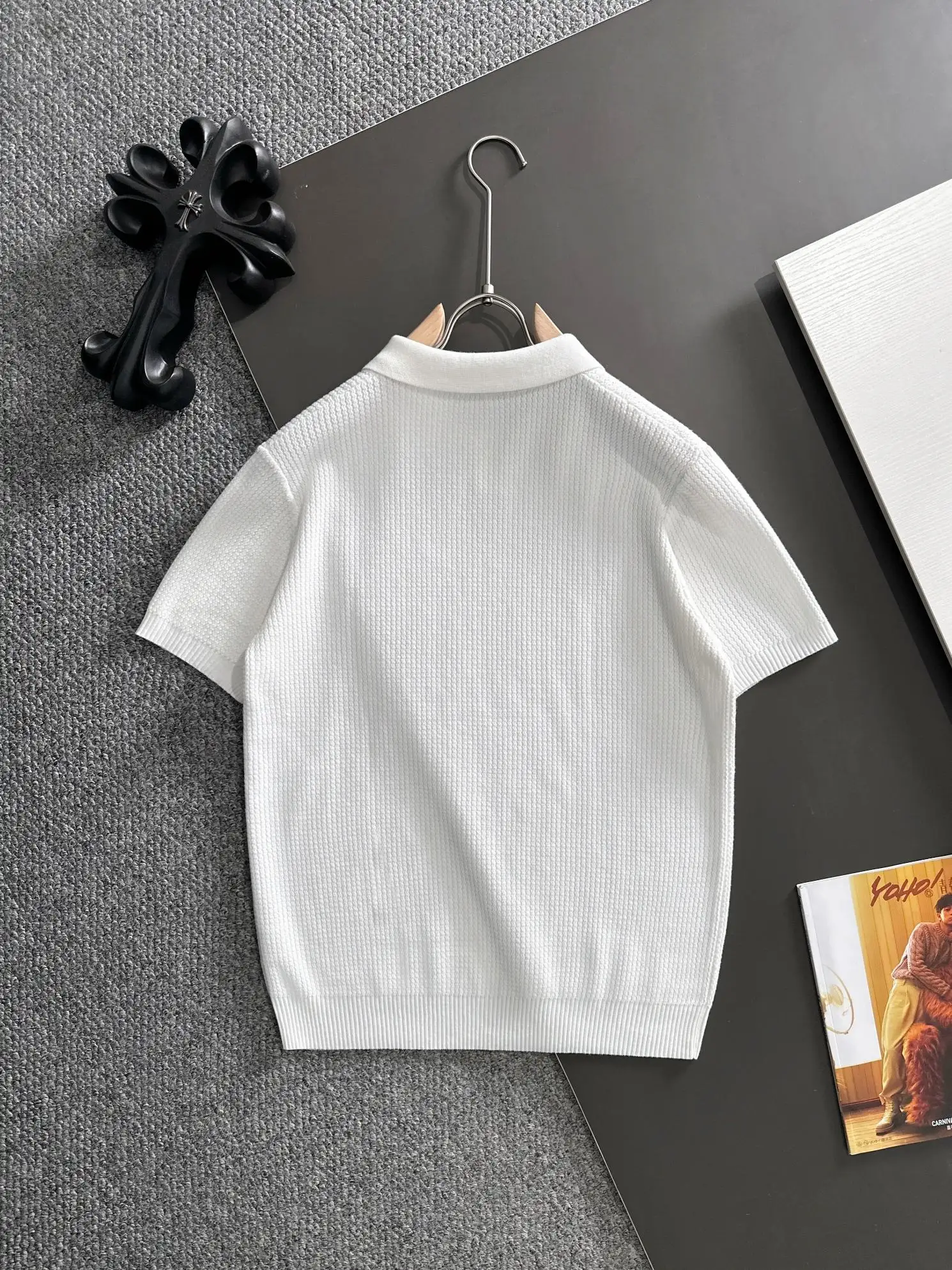 Logo-Appliqué Waffle-Knit Polo Shirt D21013600 — view 9