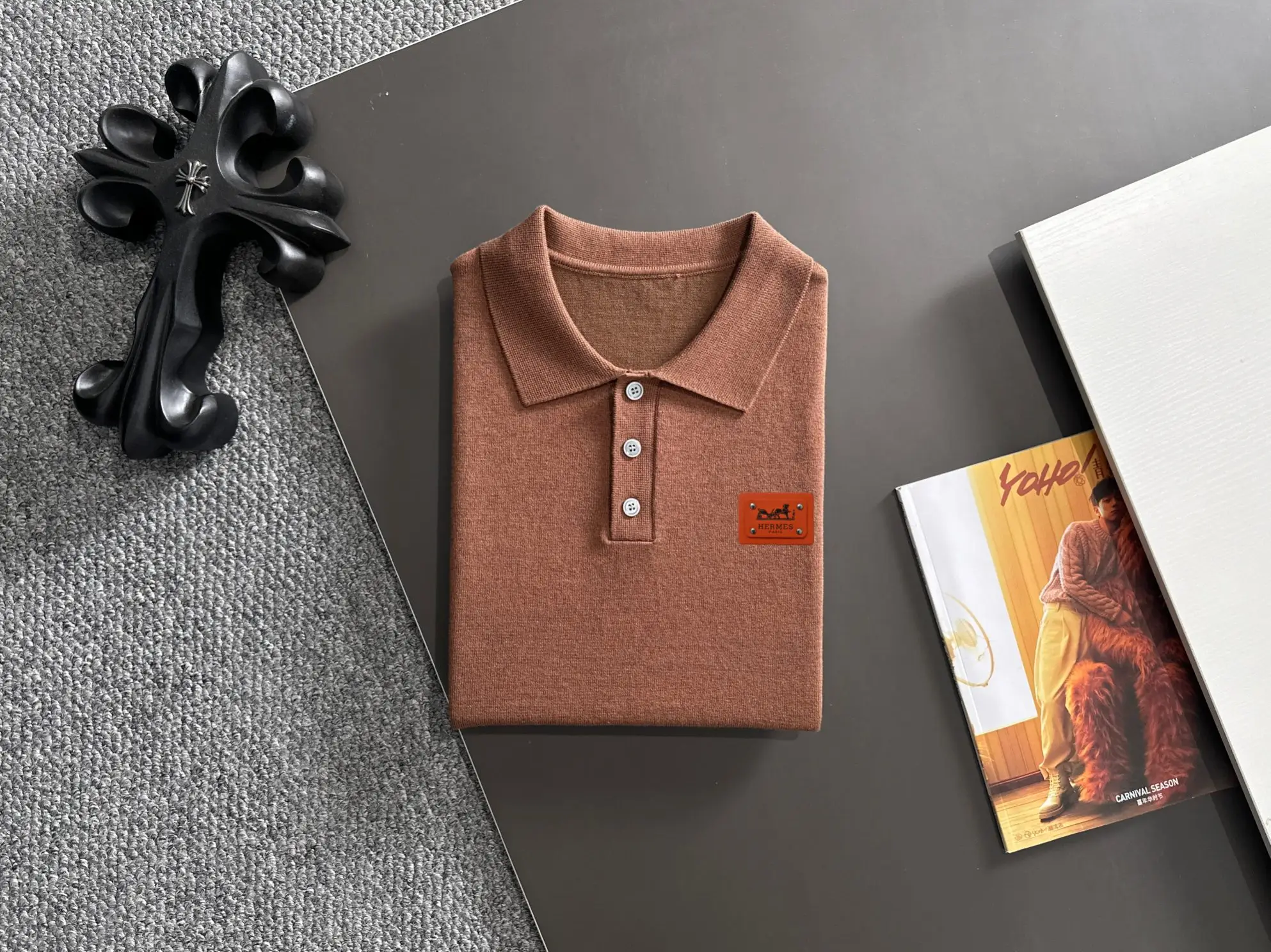 Contrast Stitch Knit Polo Shirt D21013580 — view 8