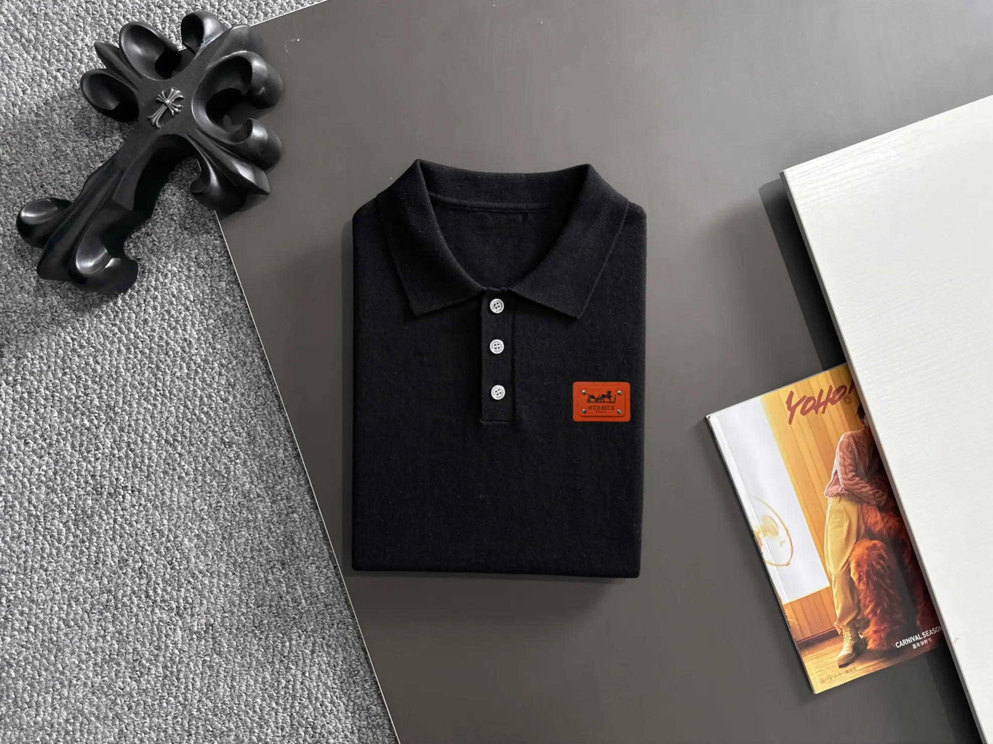 Contrast Stitch Knit Polo Shirt D21013579 — view 8