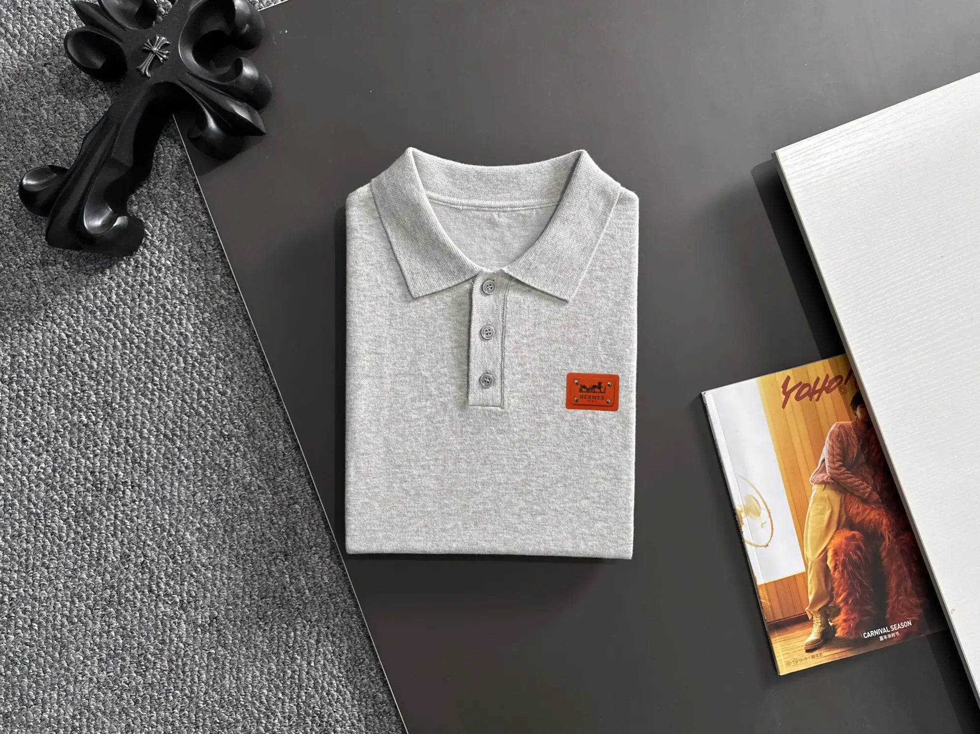Contrast Stitch Knit Polo Shirt D21013581 — view 8