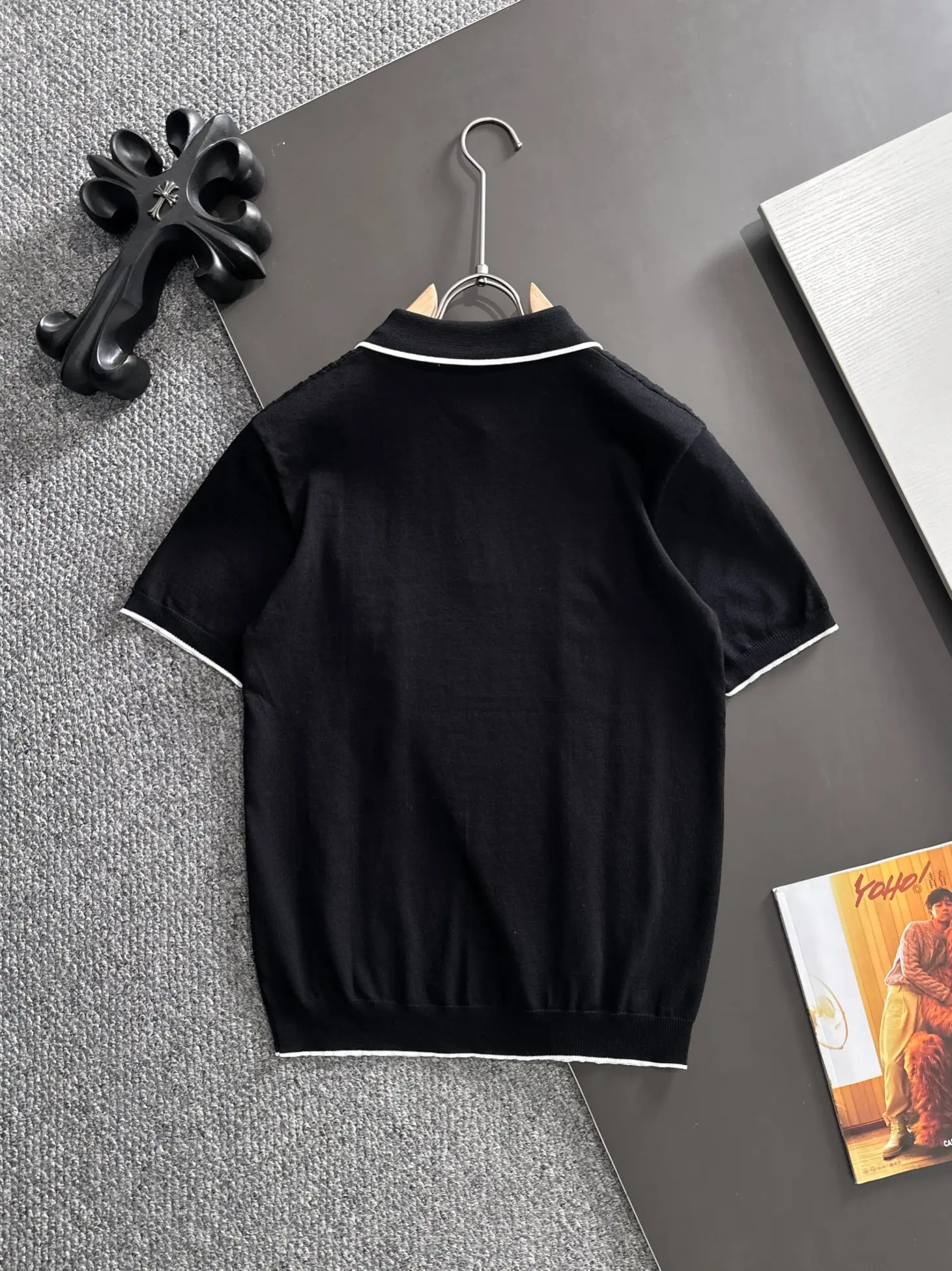 Cable-Knit Quarter-Zip Polo Shirt D21013603 — view 9