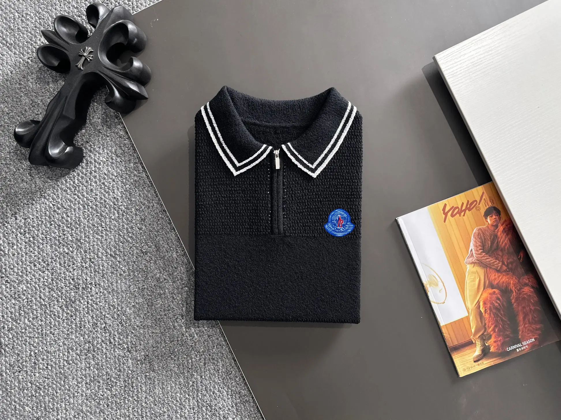 Half-Zip Textured Knit Polo Shirt D21013601 — view 8