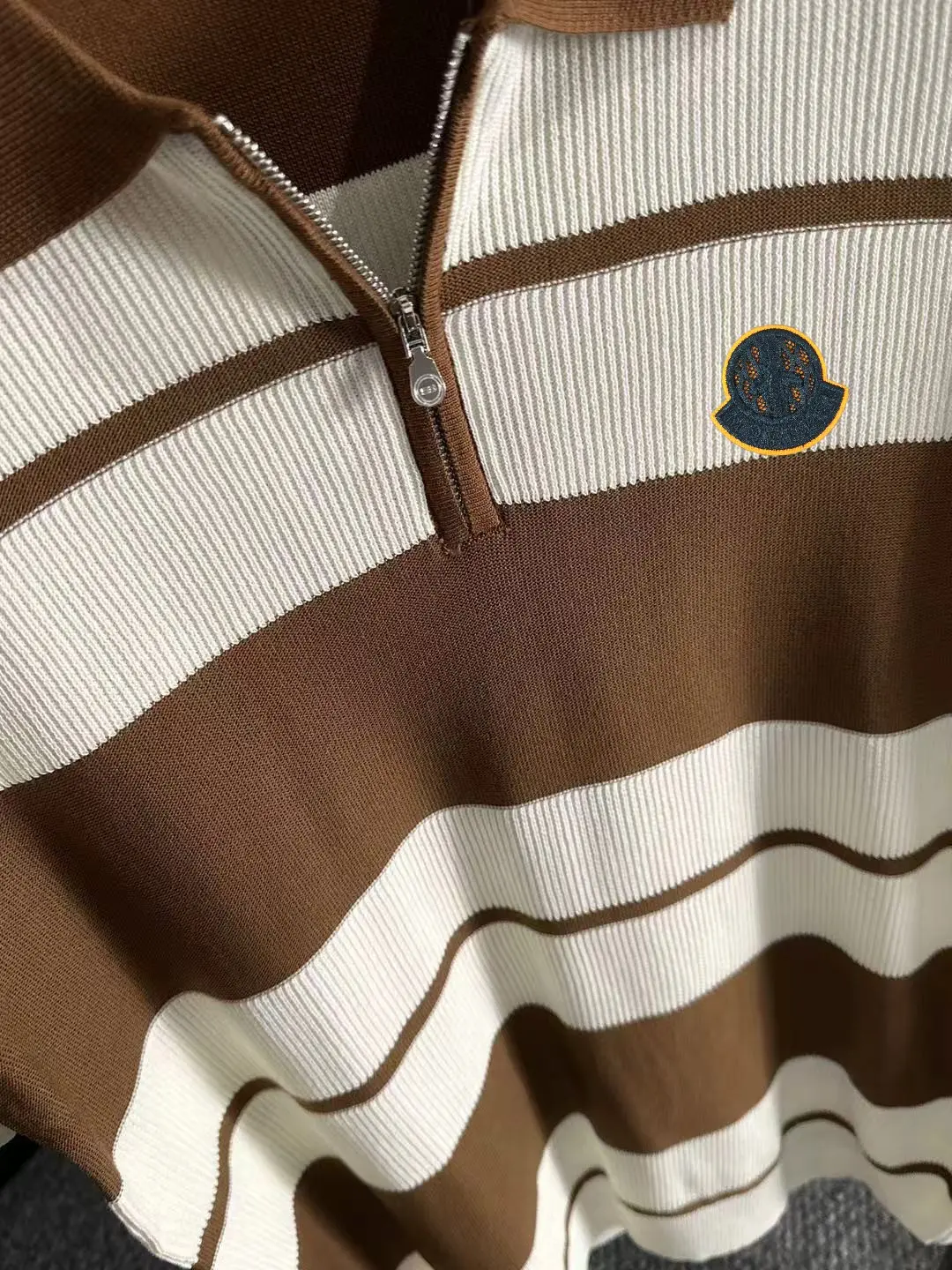 Striped Knit Half-Zip Polo Shirt D21013592 — view 7
