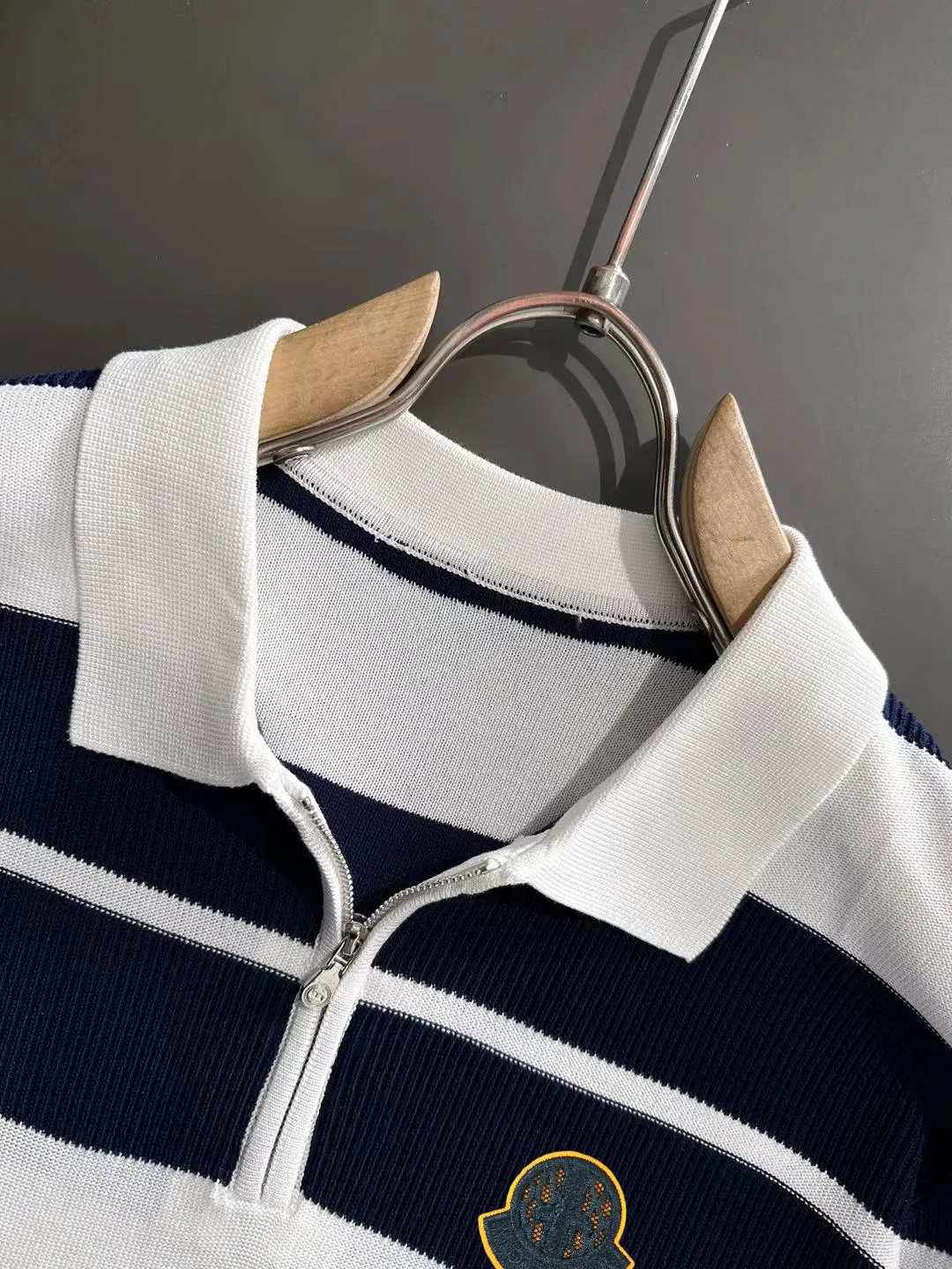 Striped Knit Half-Zip Polo Shirt D21013593 — view 3