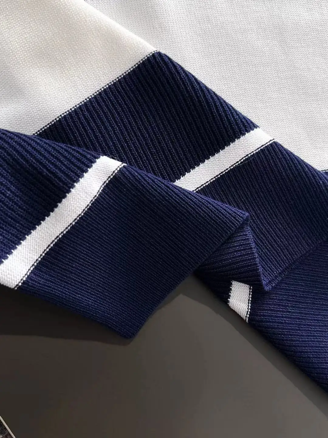 Striped Knit Half-Zip Polo Shirt D21013593 — view 6