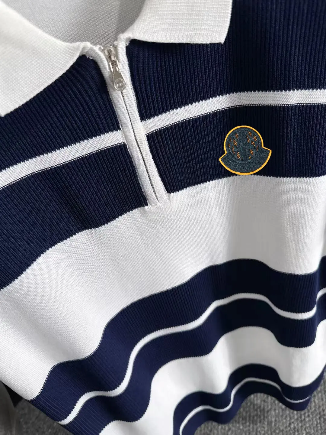 Striped Knit Half-Zip Polo Shirt D21013593 — view 7