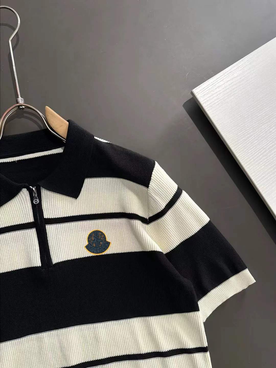 Striped Knit Half-Zip Polo Shirt D21013591 — view 2