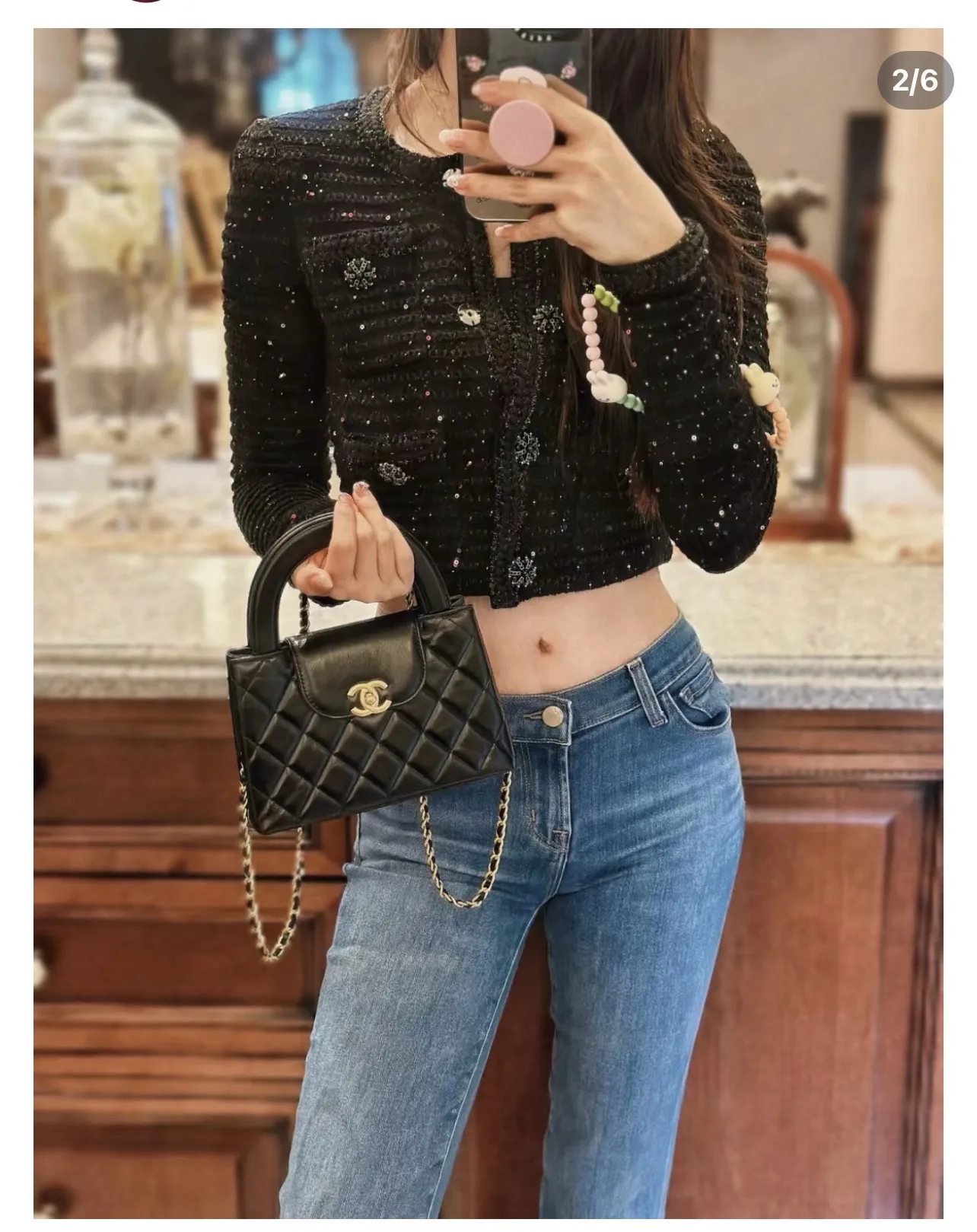 Quilted Leather Top-Handle Bag D41018474 — view 2