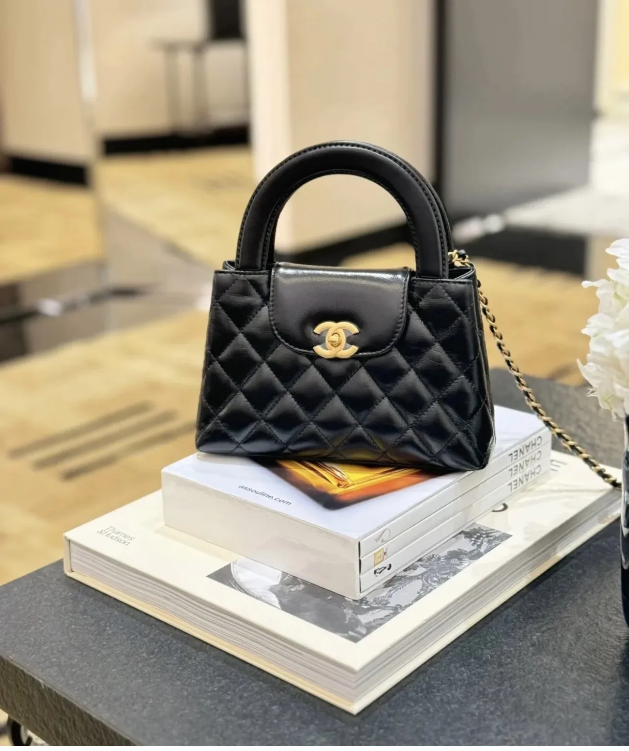 Quilted Leather Top-Handle Bag D41018474 — view 3