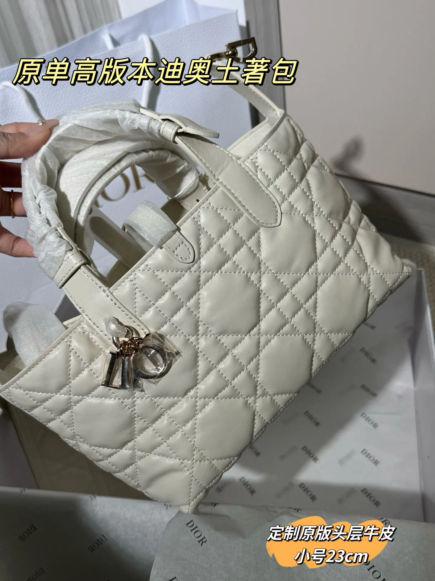 Dior Quilted Leather Top-Handle Bag D77018552 — view 24