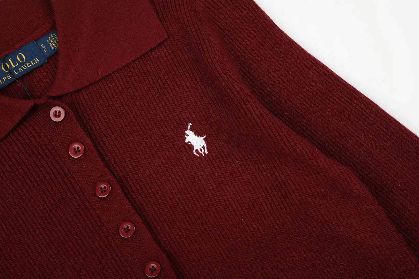 Slim-Fit Wool-Blend Polo Sweater D17022720 — view 5