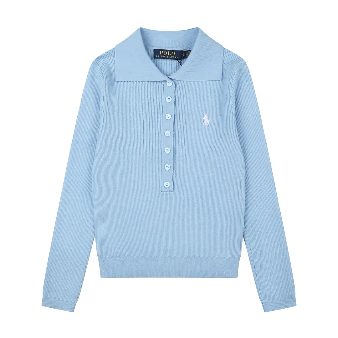 Ribbed Wool-Blend Polo Sweater D17022964
