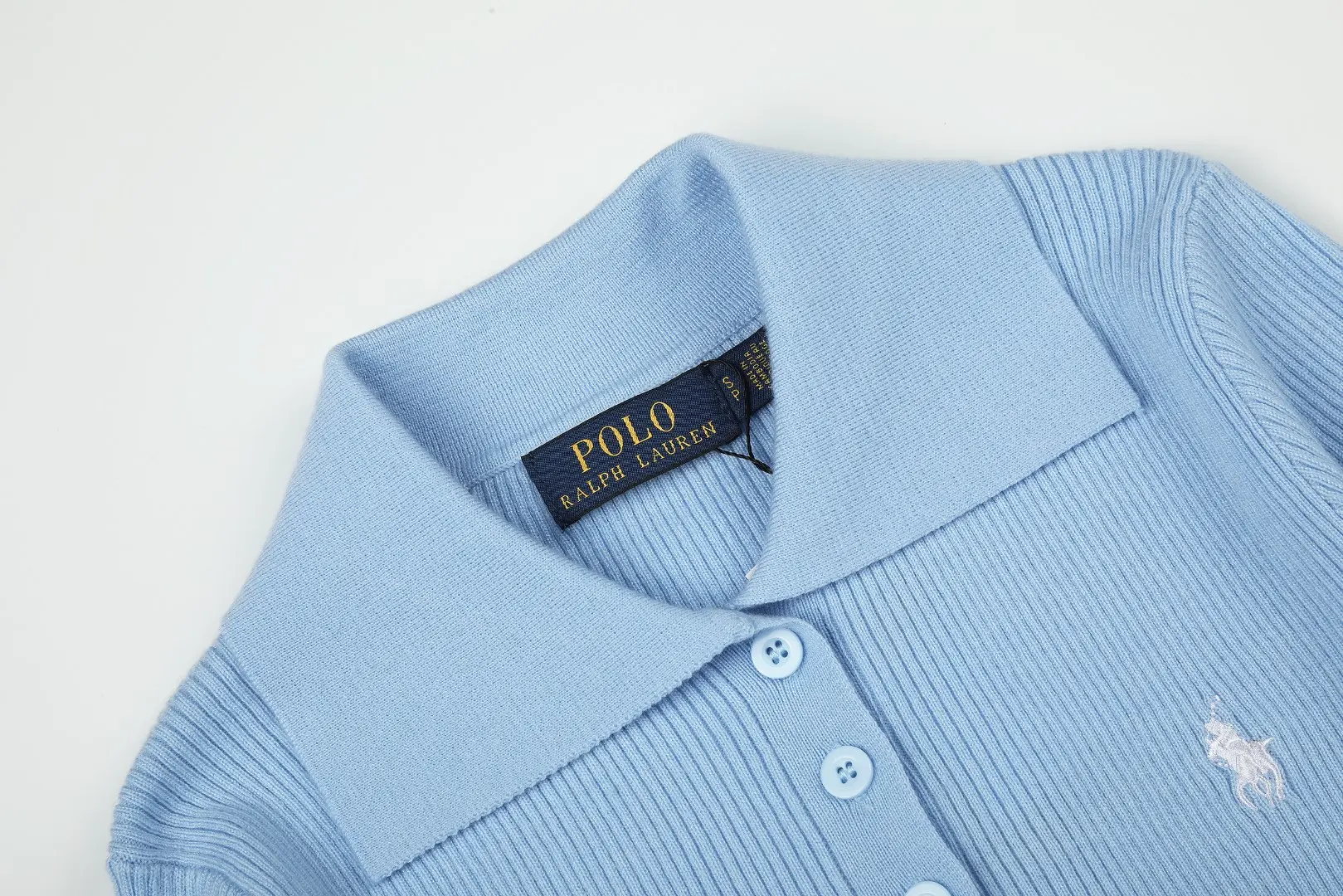Ribbed Wool-Blend Polo Sweater D17022964 — view 3