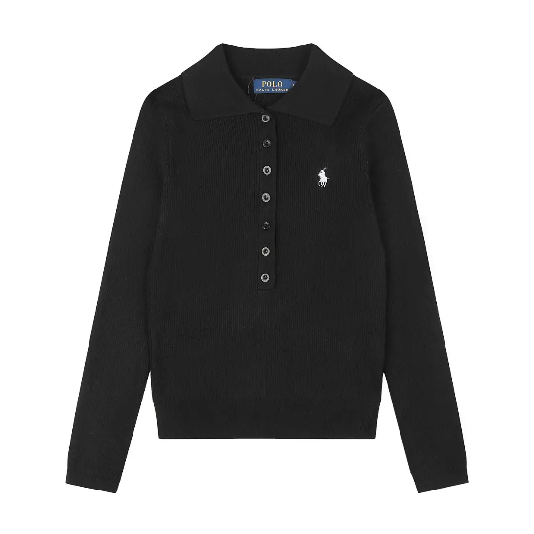 Polo Collar Wool-Blend Knit Sweater D17022960