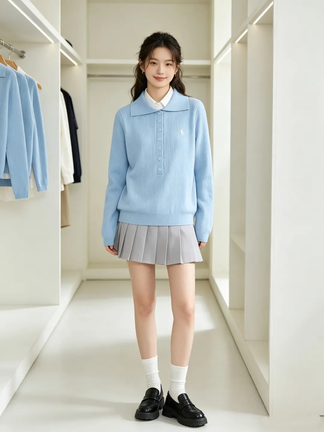 Slim-Fit Wool-Blend Polo Sweater D17022955 — view 17