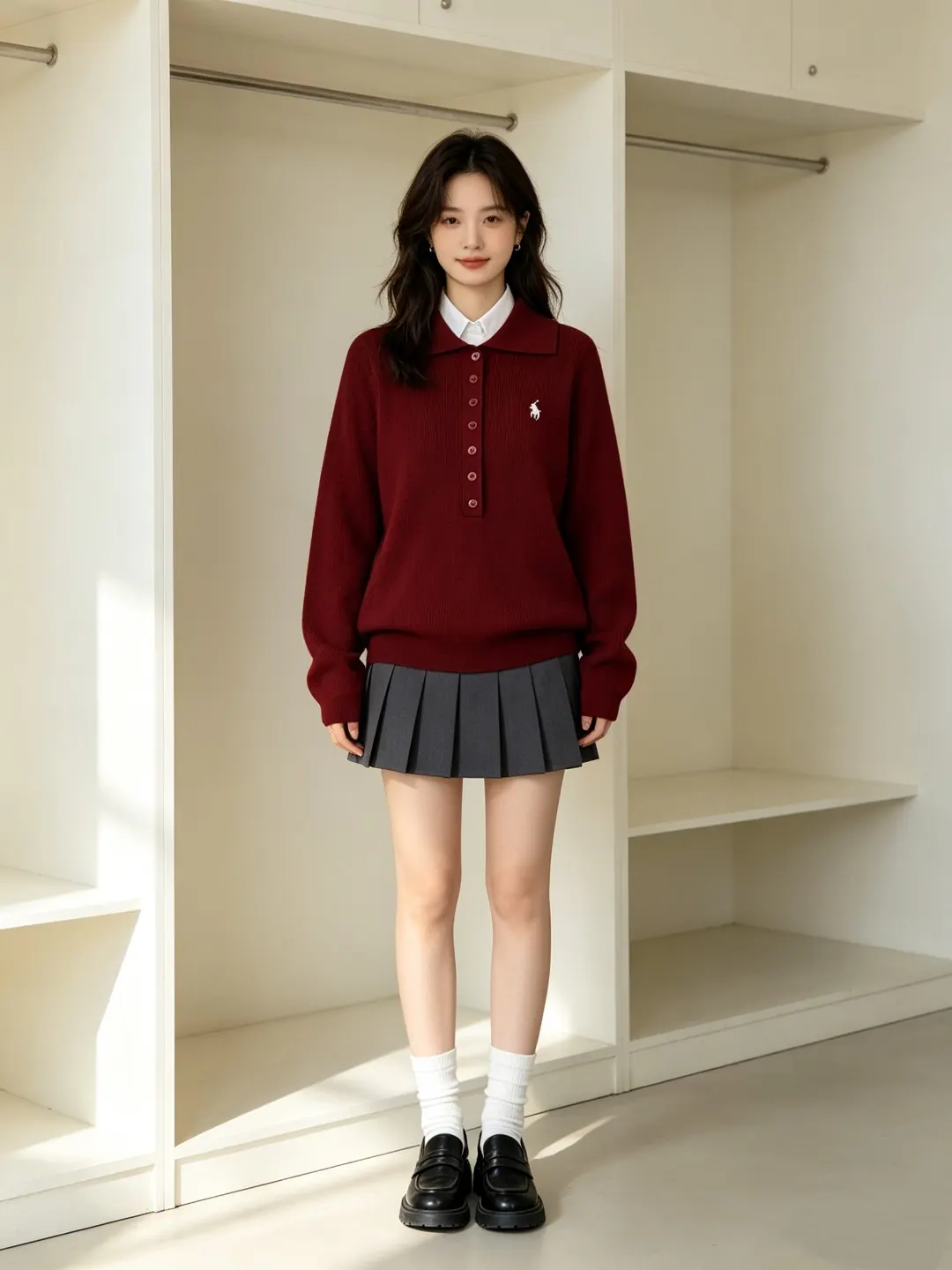 Slim-Fit Wool-Blend Polo Sweater D17022955 — view 18