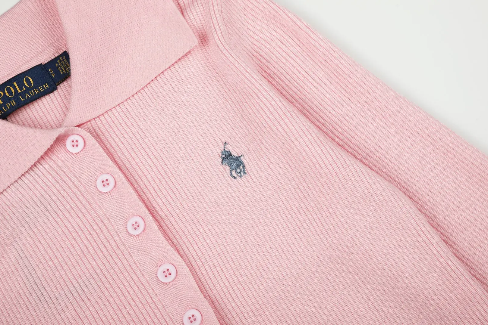 Ribbed Wool-Blend Polo Sweater D17022957 — view 5