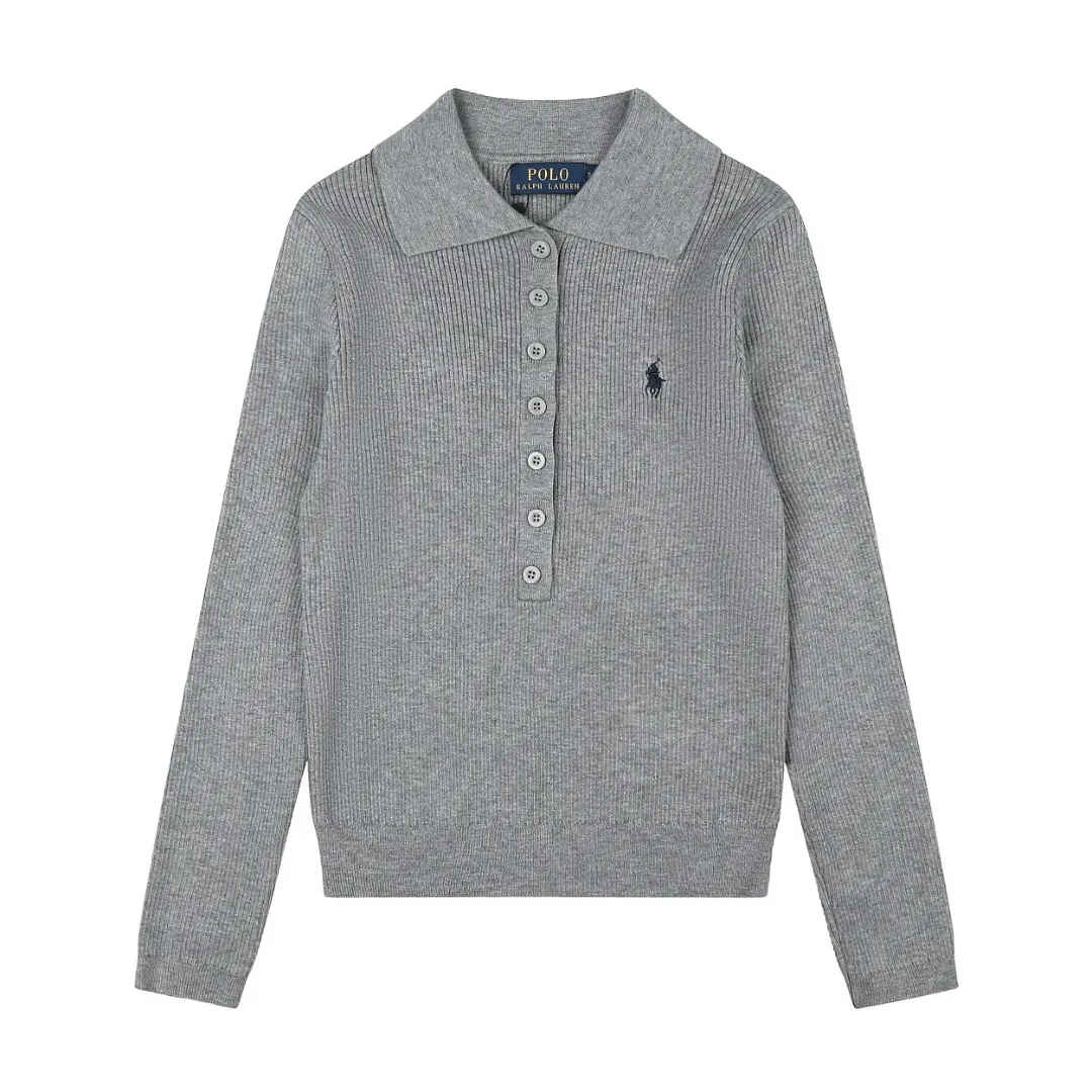 Ribbed Wool-Blend Polo Sweater D17022959