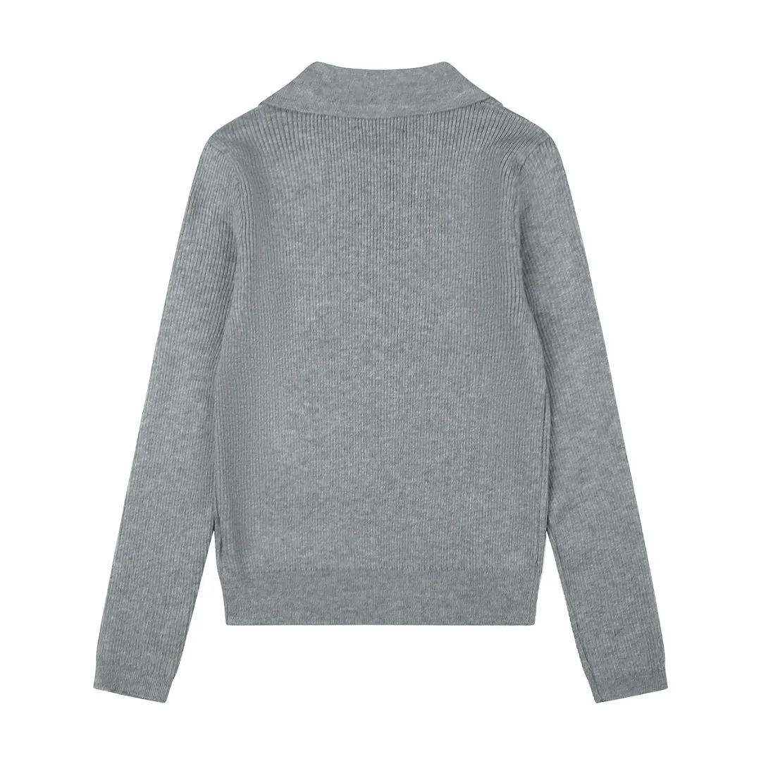 Ribbed Wool-Blend Polo Sweater D17022959 — view 2