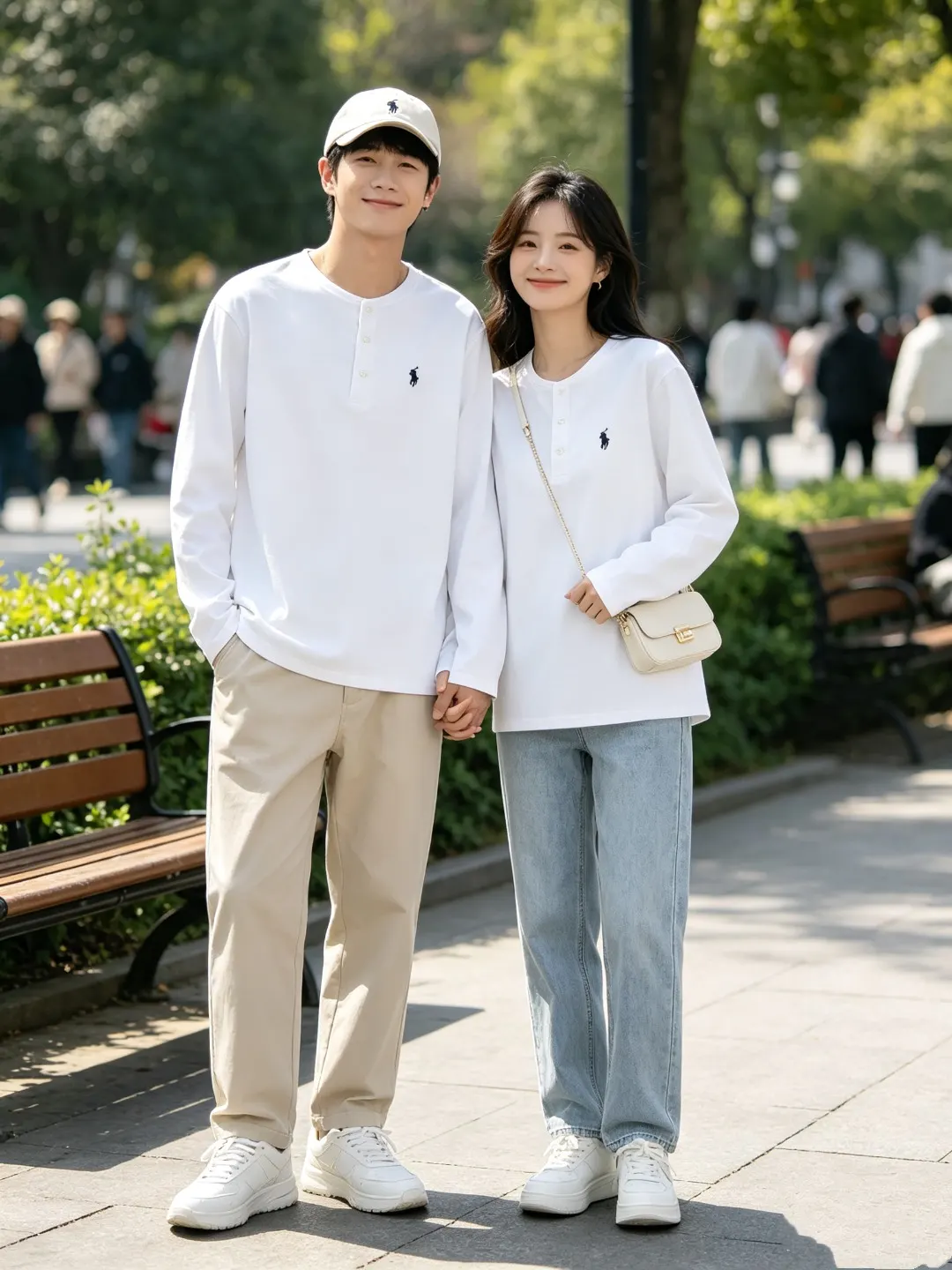 Long-Sleeved Cotton Henley Polo Shirt D17022722 — view 5