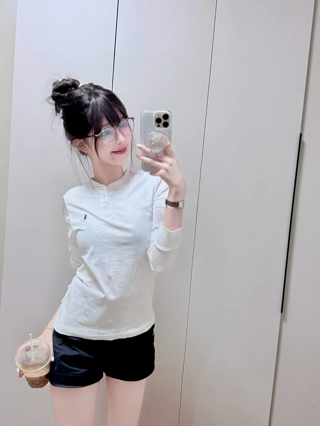 Long-Sleeved Cotton Henley Polo Shirt D17022722 — view 9