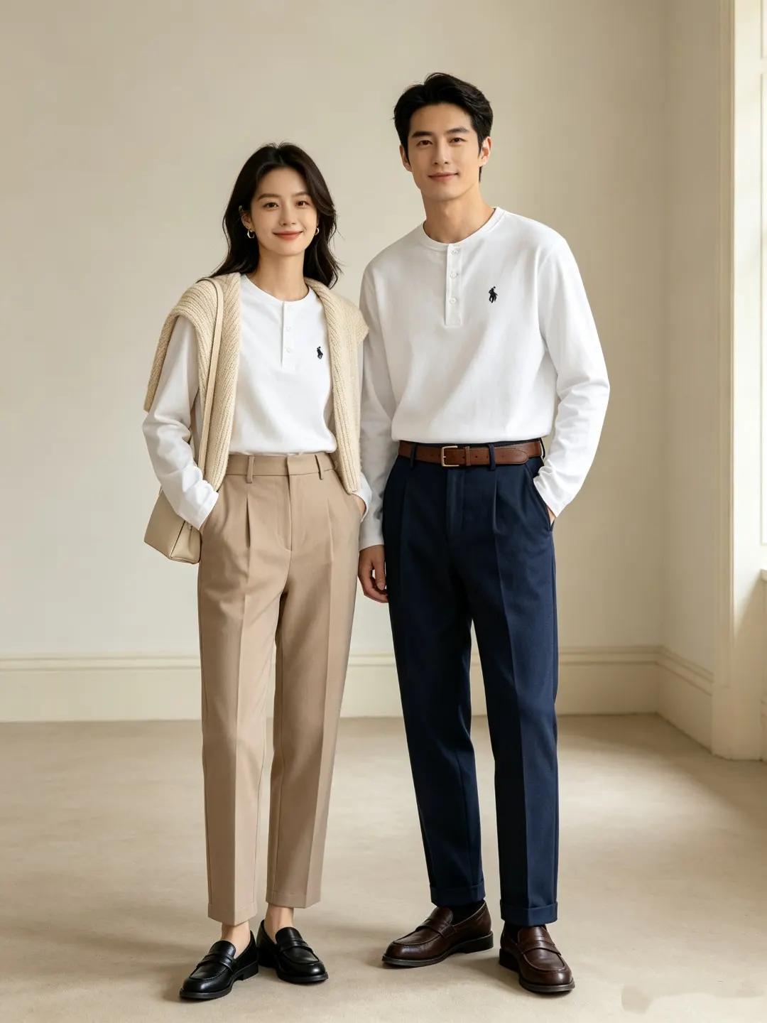 Long-Sleeved Cotton Henley Polo Shirt D17022722 — view 40