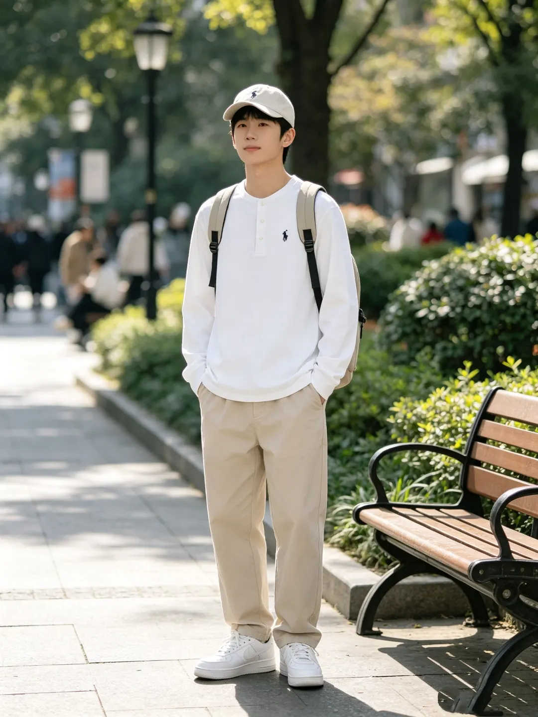 Long-Sleeved Cotton Henley Polo Shirt D17022722 — view 41
