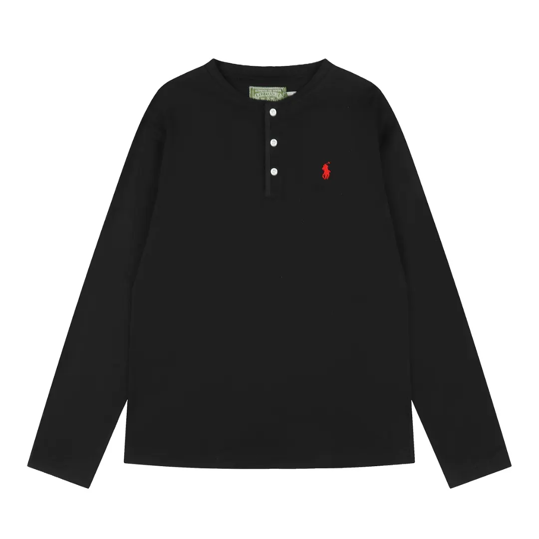 Embroidered Logo Cotton Slub Henley Top D17022724