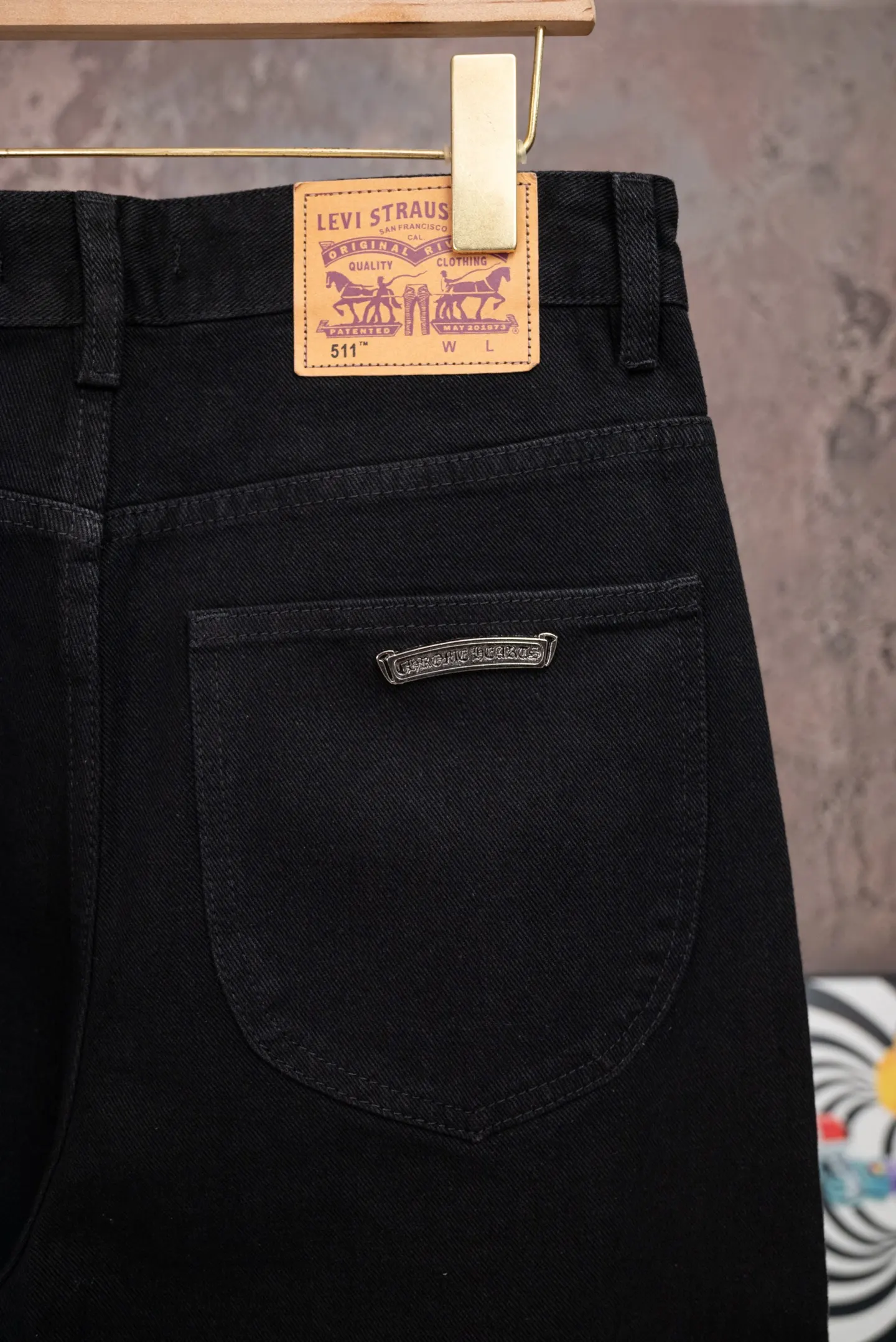 Chrome Hearts Cross Patch Straight-Leg Jeans D18021076 — view 6