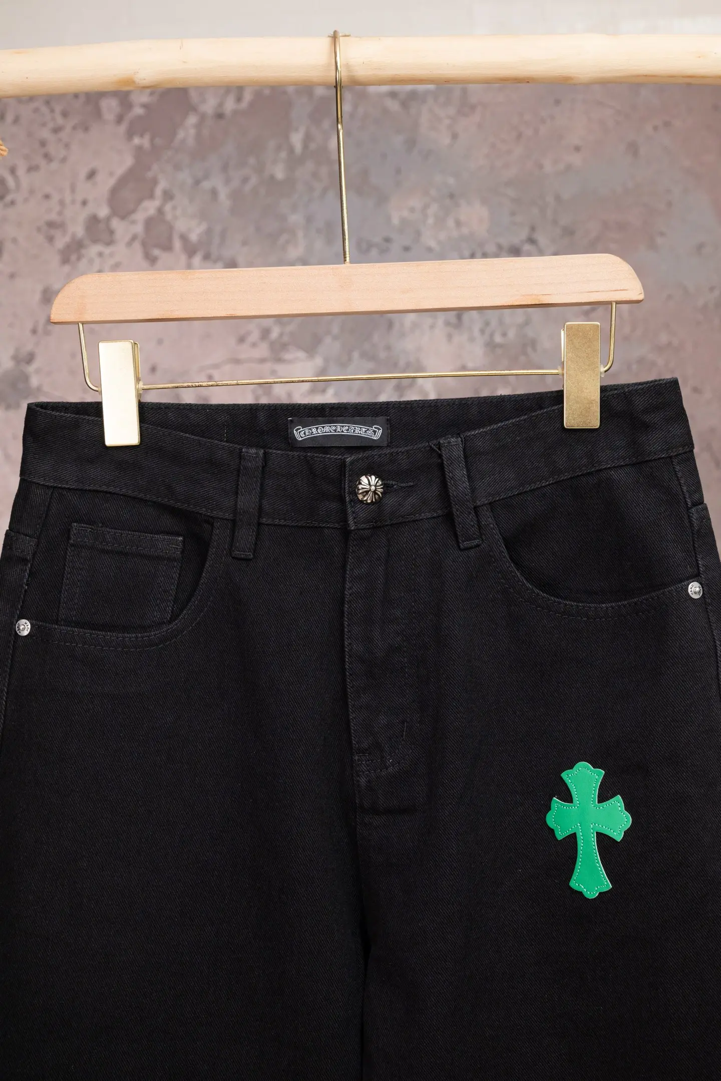 Chrome Hearts Multi-Color Cross Patch Straight-Leg Jeans D18021074 — view 3