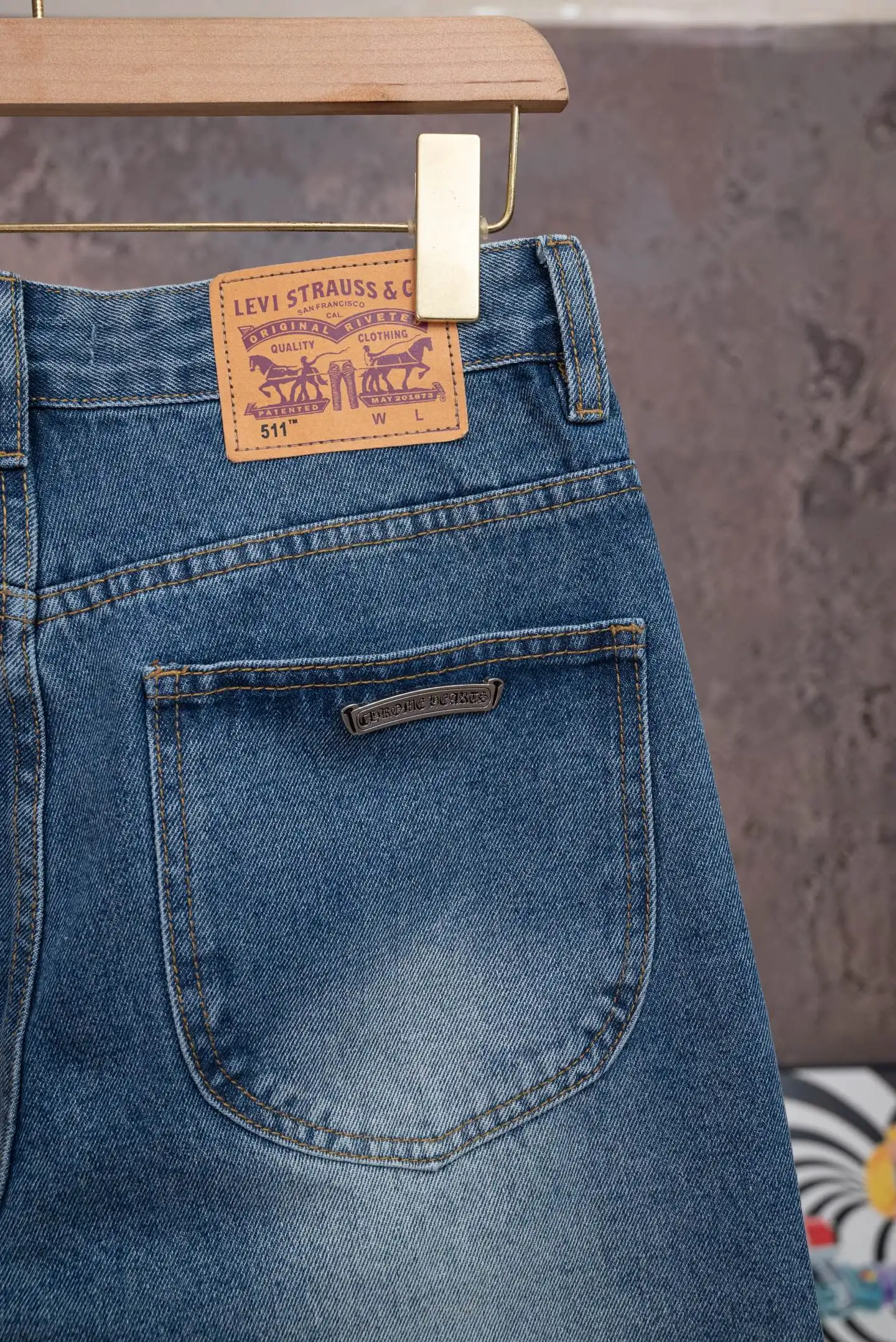 Chrome Hearts Multi-Color Cross Print Straight-Leg Jeans D18021071 — view 6