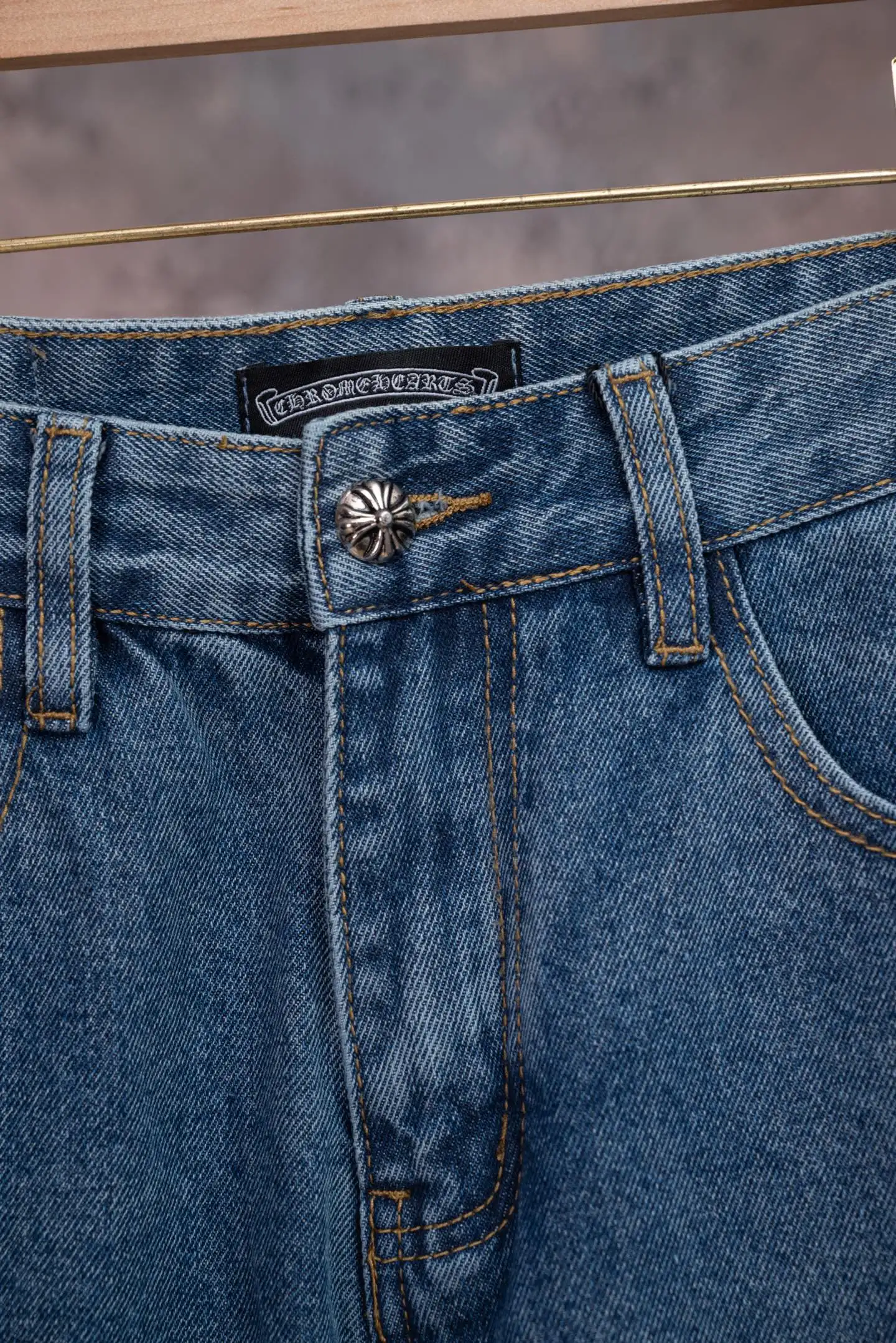 Chrome Hearts Multi-Color Cross Print Straight-Leg Jeans D18021071 — view 7
