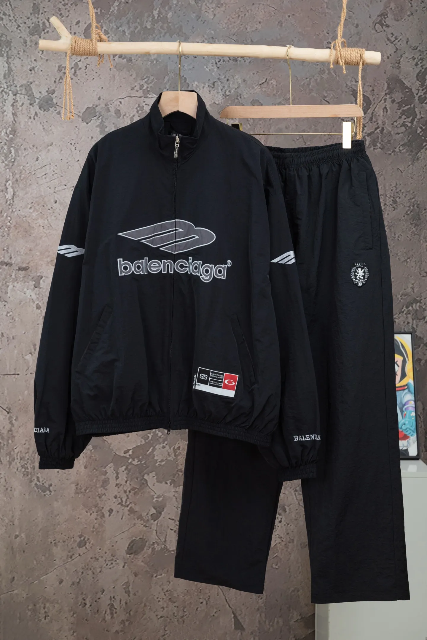 Embroidered Technical Shell Track Pants D19521080 — view 3