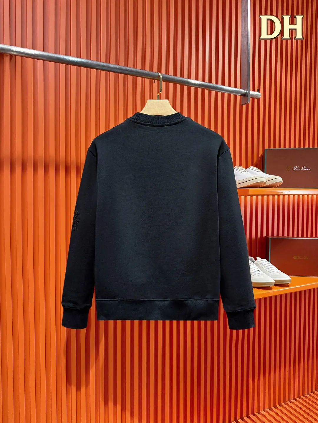Leather Cross Patch Crew-Neck Sweatshirt D19520993 — view 2