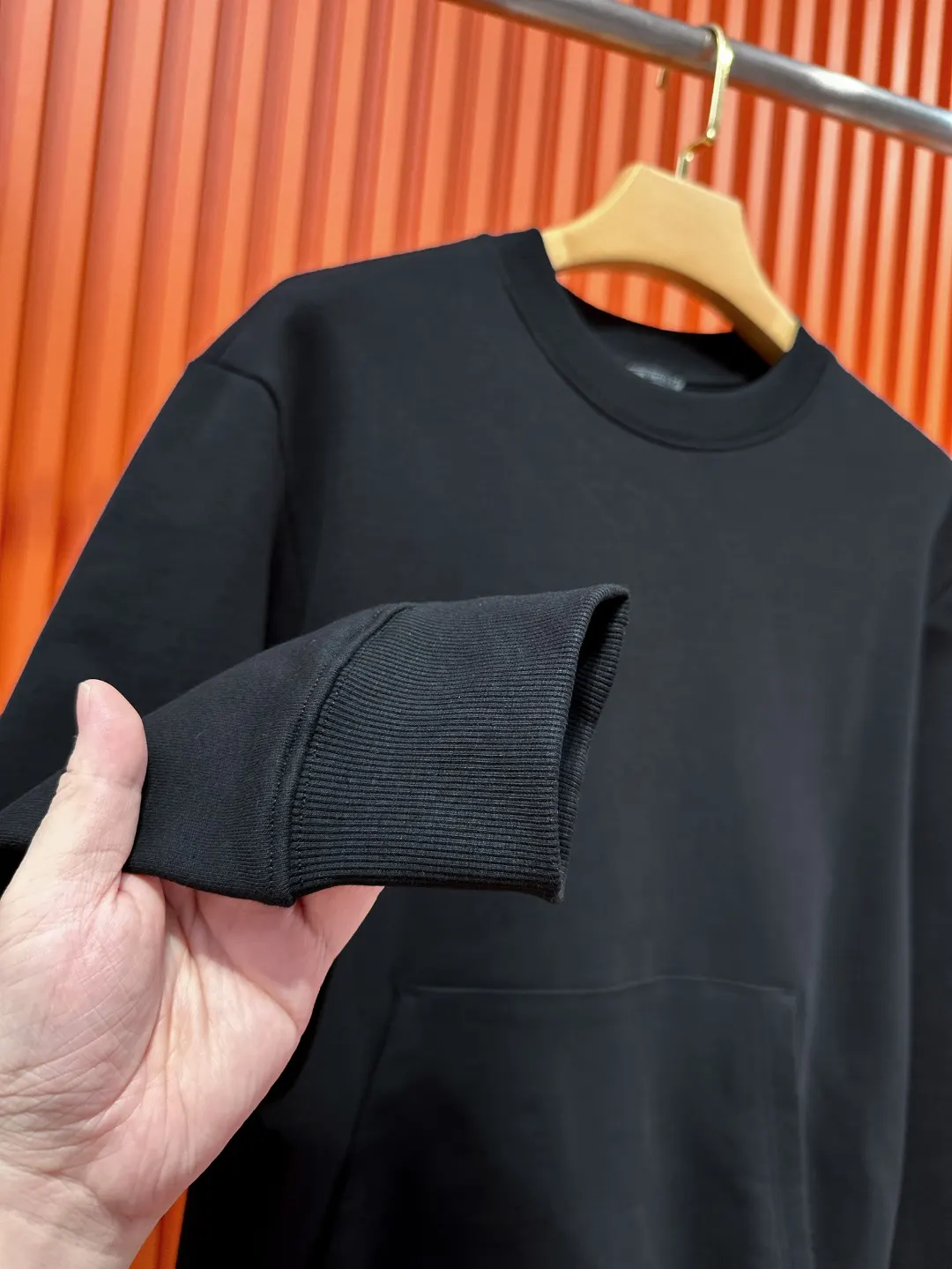Leather Cross Patch Crew-Neck Sweatshirt D19520993 — view 6