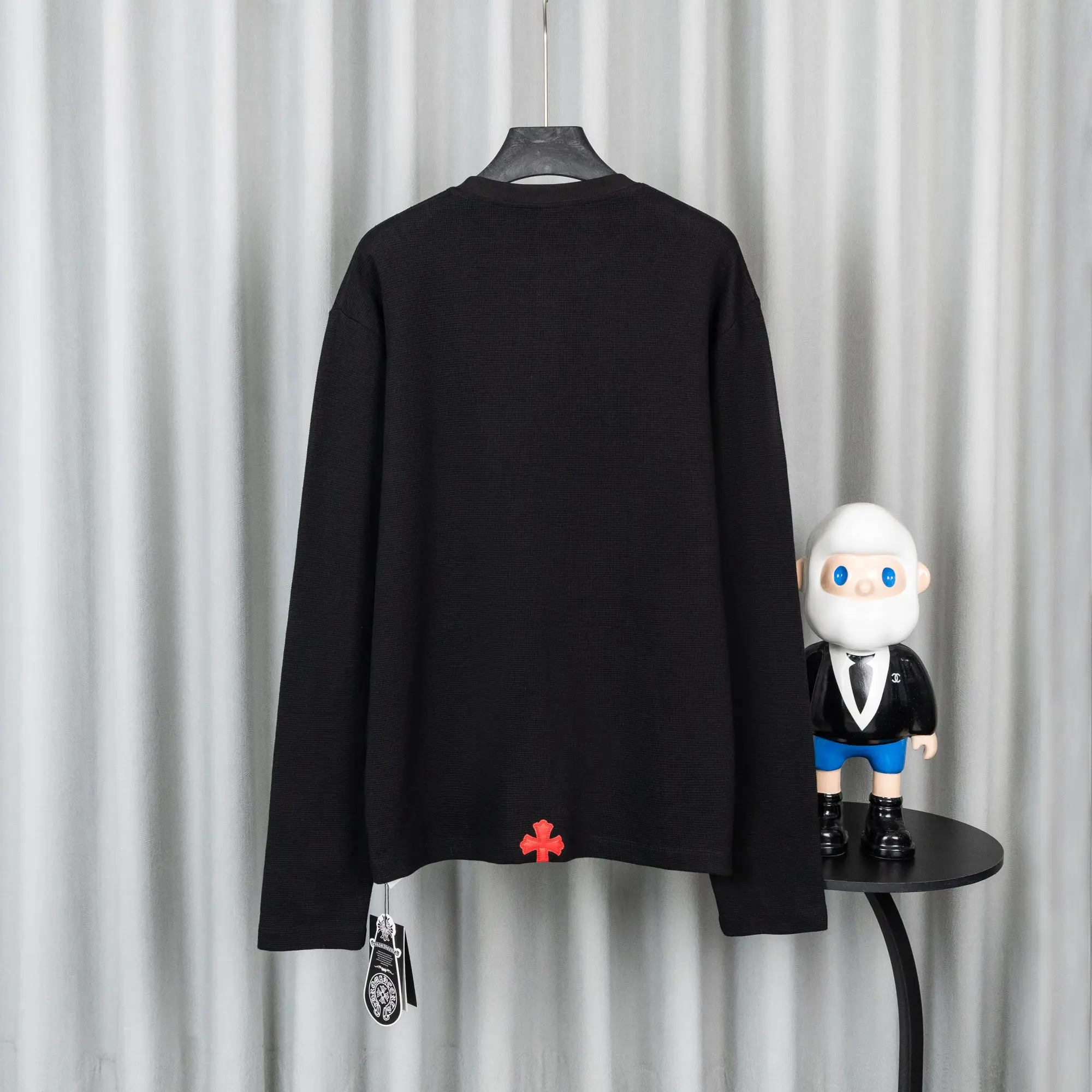 Chrome Hearts Waffle-Knit Henley Long-Sleeve Top D20021045 — view 2