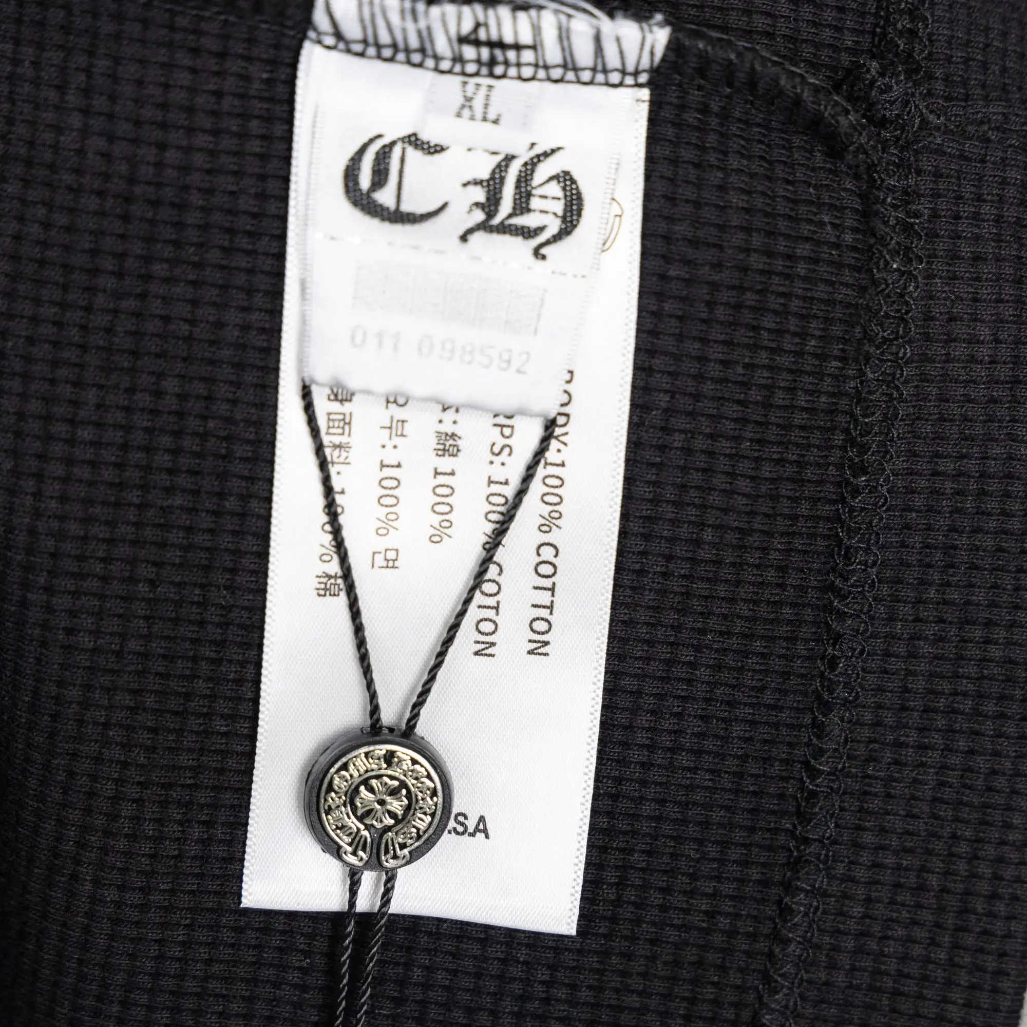 Chrome Hearts Waffle-Knit Henley Long-Sleeve Top D20021045 — view 11