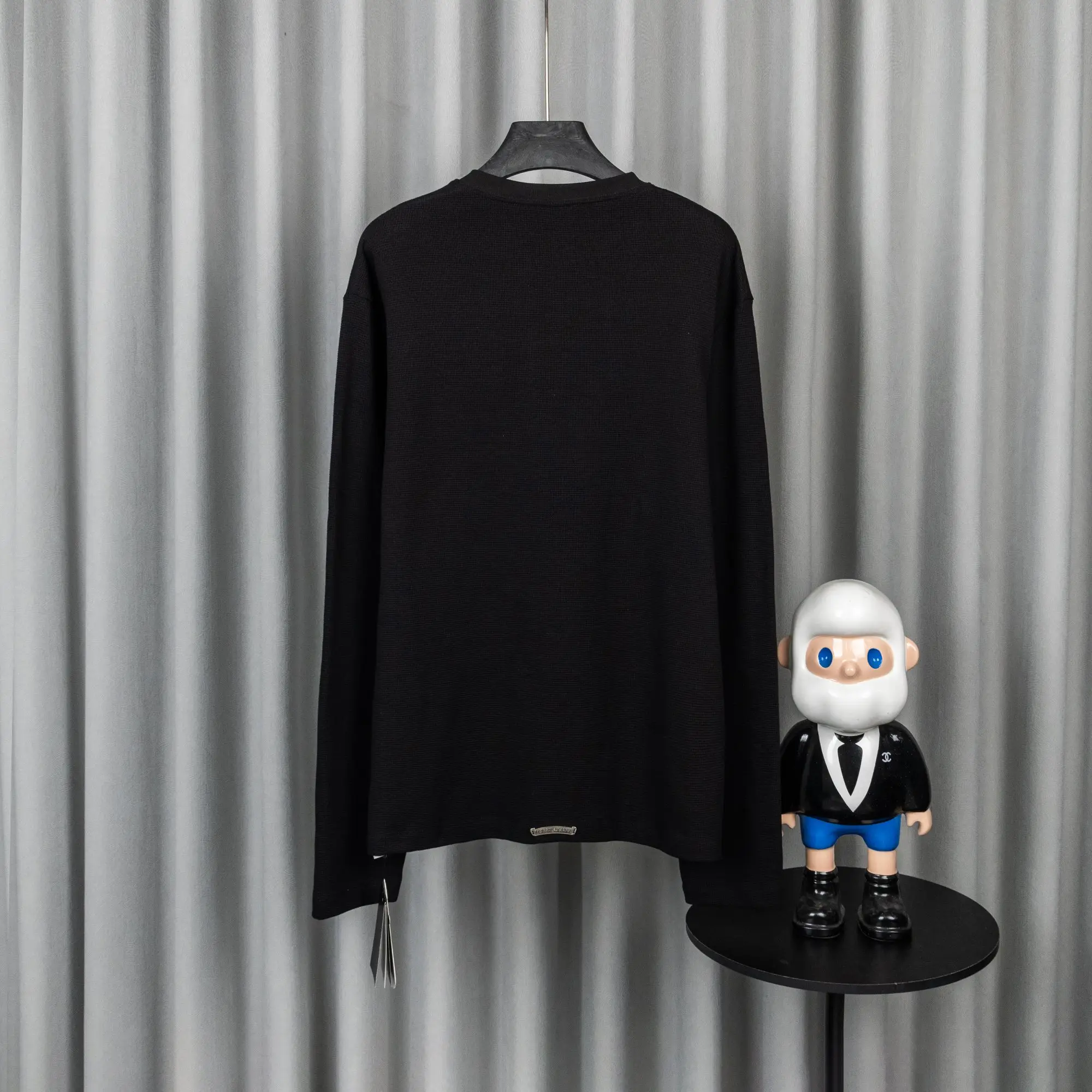 Chrome Hearts Waffle-Knit Henley Long-Sleeve Top D20021049 — view 2