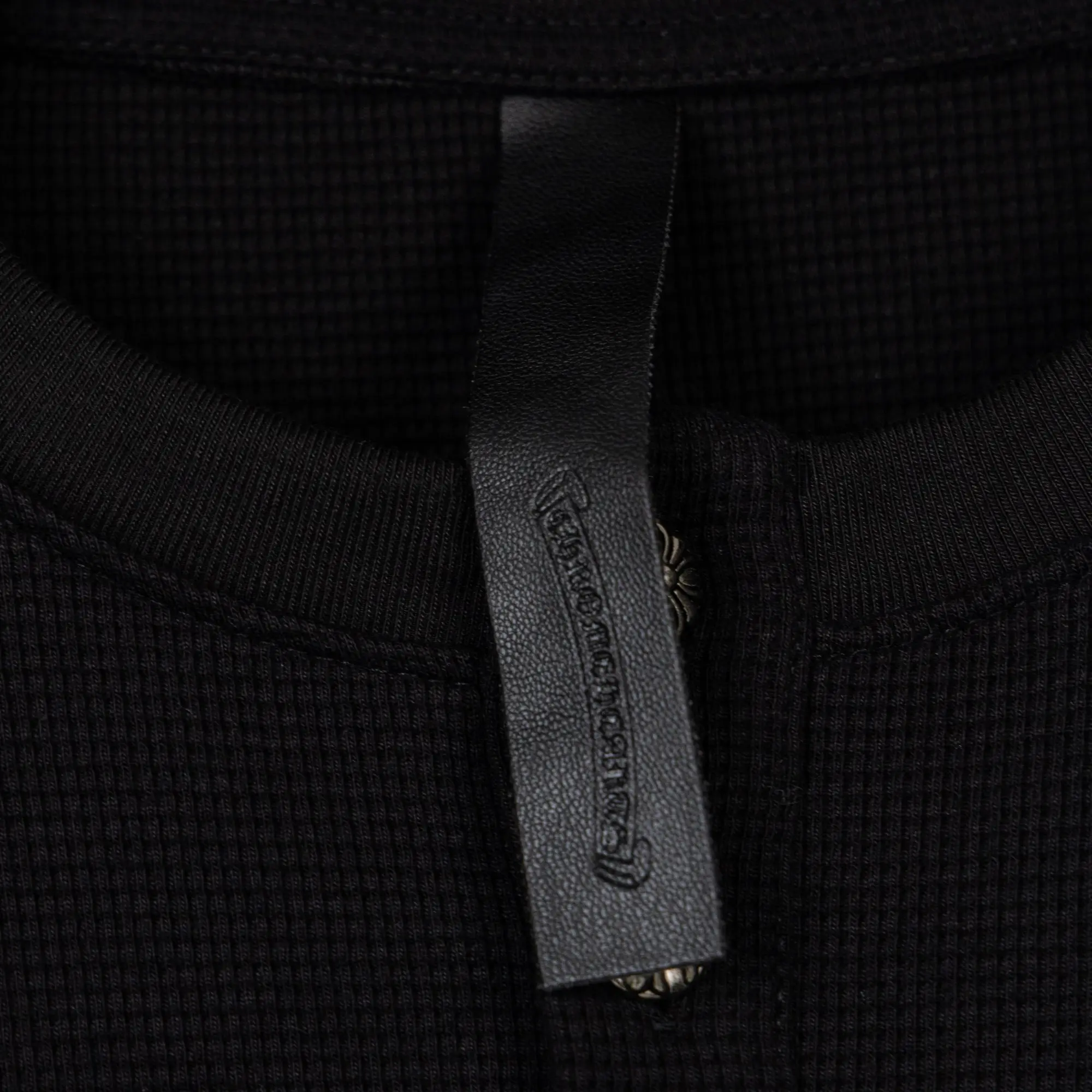 Chrome Hearts Waffle-Knit Henley Long-Sleeve Top D20021049 — view 9