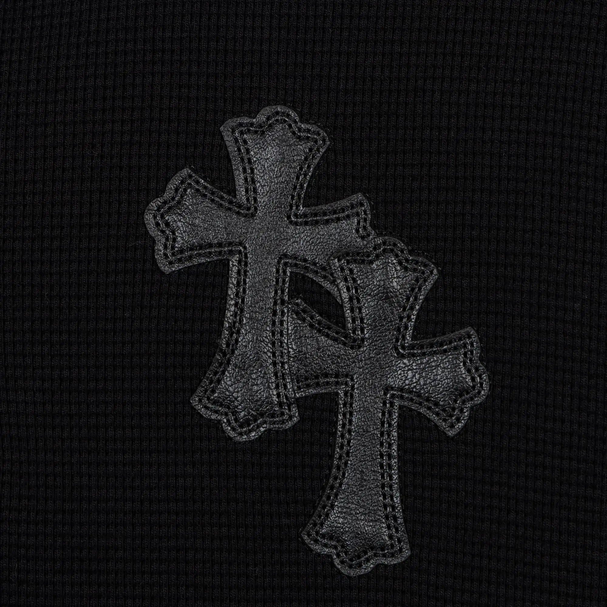 Chrome Hearts Waffle-Knit Henley Long-Sleeve Top D20021049 — view 16