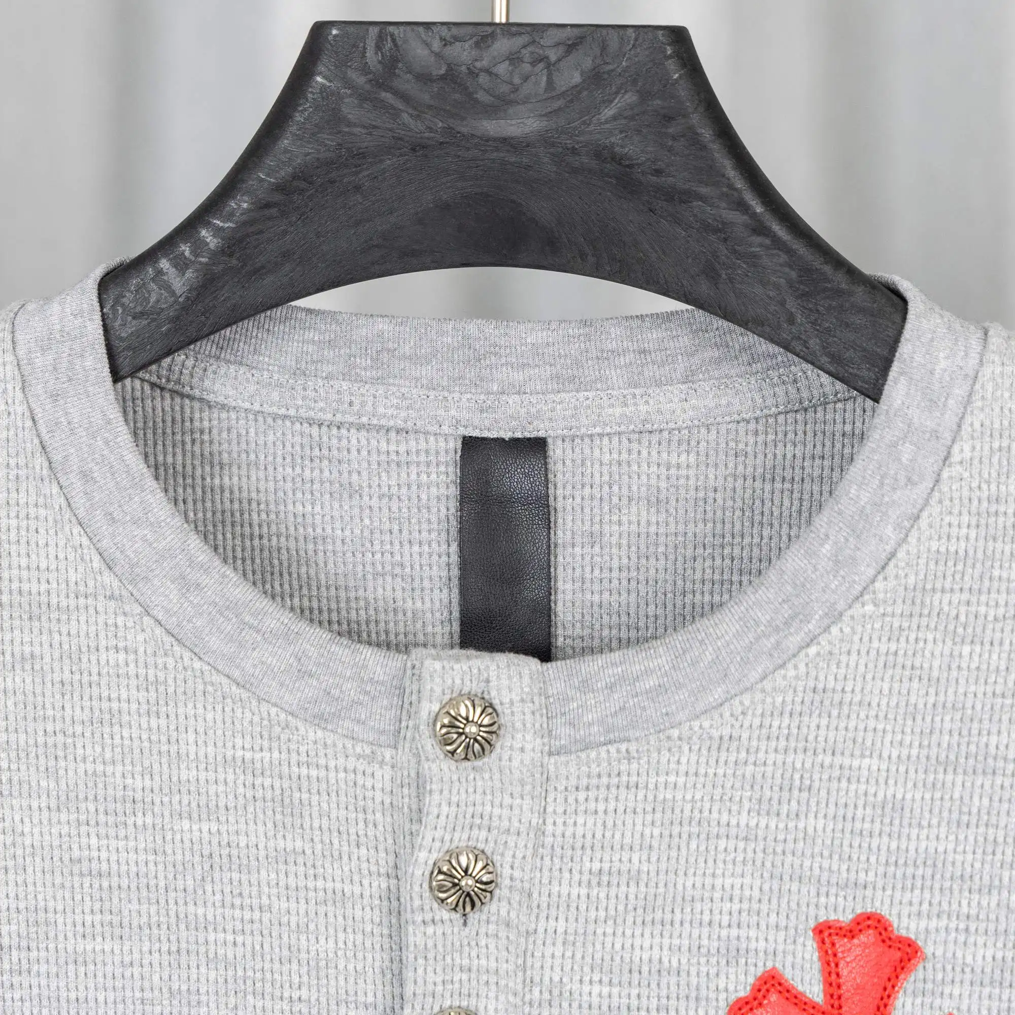 Chrome Hearts Waffle-Knit Long-Sleeve Henley D20021046 — view 4