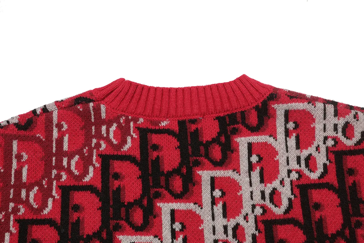Oblique Jacquard Crew-Neck Knit Sweater D20021096 — view 4