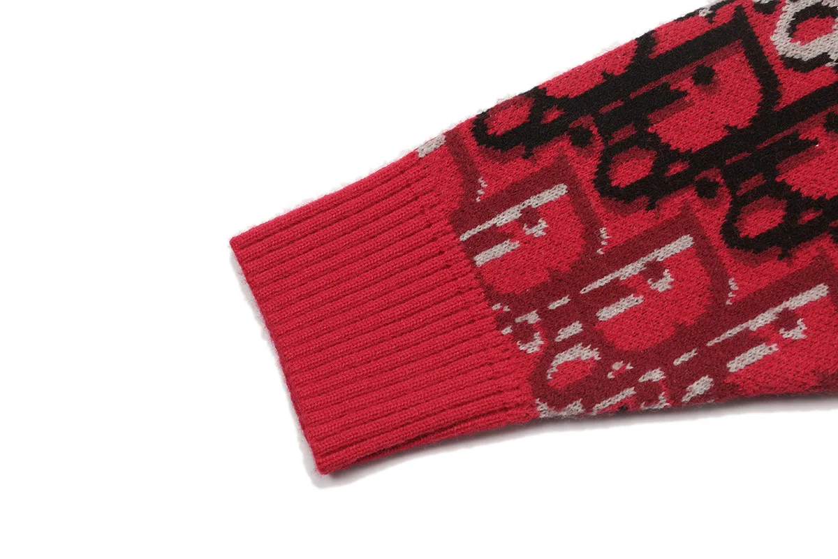 Oblique Jacquard Crew-Neck Knit Sweater D20021096 — view 5