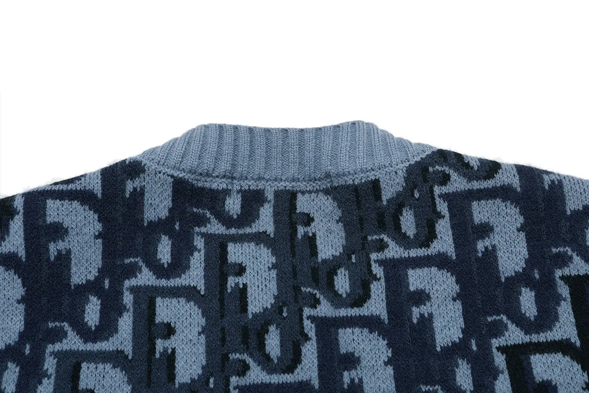 Oblique Jacquard Crew-Neck Sweater D20021094 — view 4