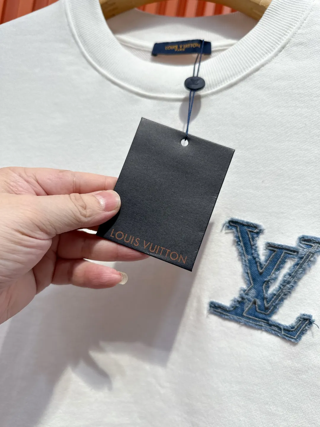 Denim Patch Logo Crew-Neck Sweatshirt D20521006 — view 6