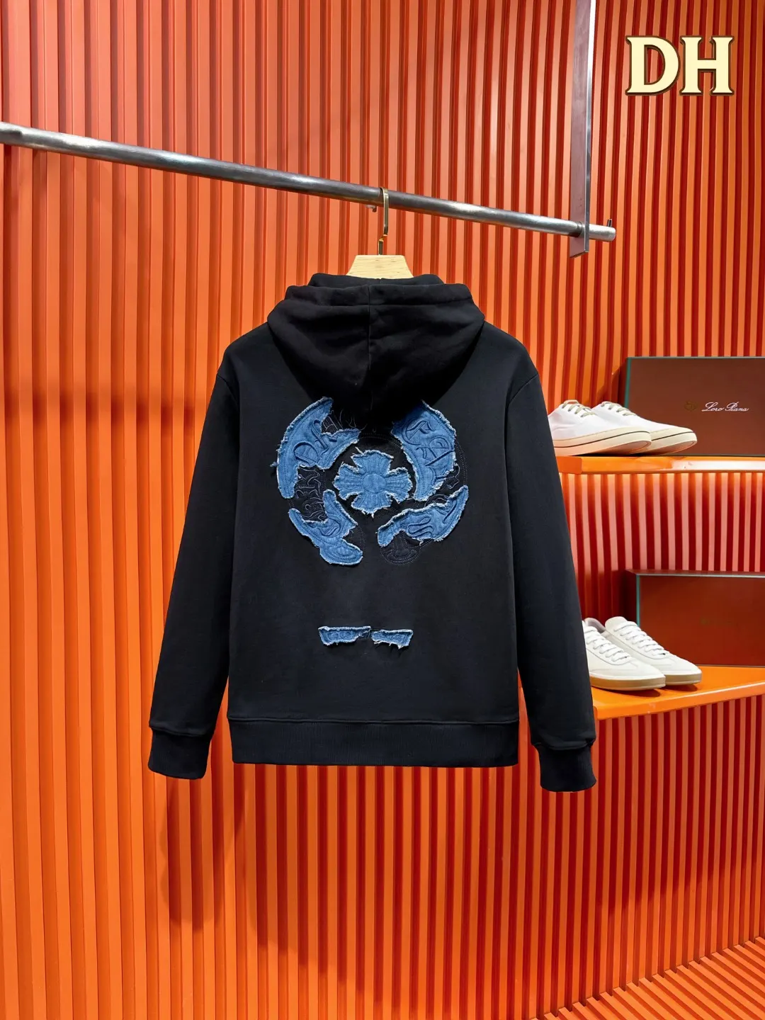 Chrome Hearts Denim Patch Embroidered Hoodie D21520988 — view 2