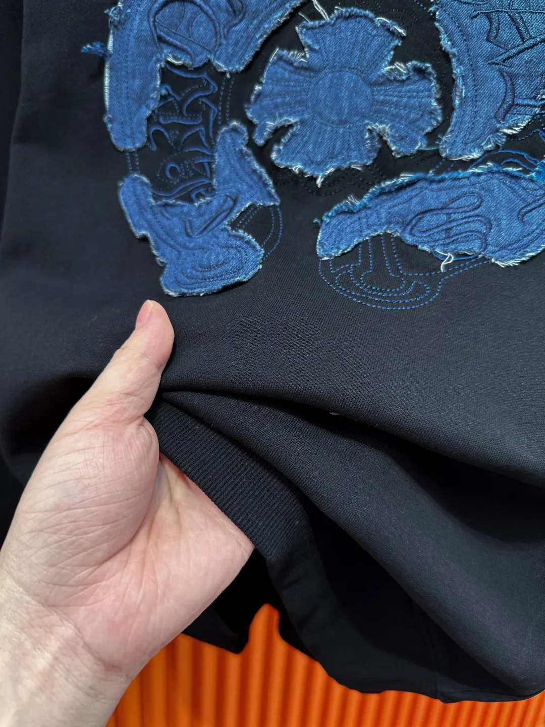 Chrome Hearts Denim Patch Embroidered Hoodie D21520988 — view 8